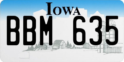 IA license plate BBM635