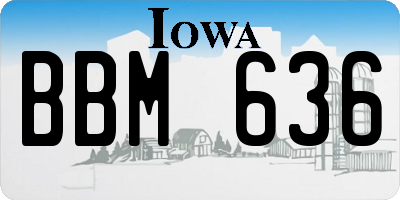 IA license plate BBM636
