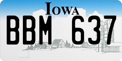 IA license plate BBM637