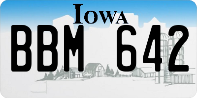 IA license plate BBM642