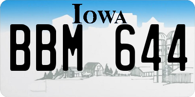 IA license plate BBM644