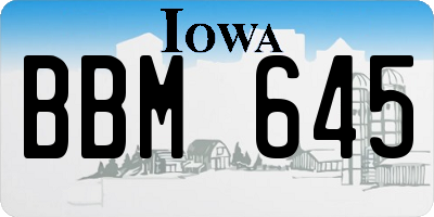 IA license plate BBM645