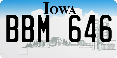 IA license plate BBM646