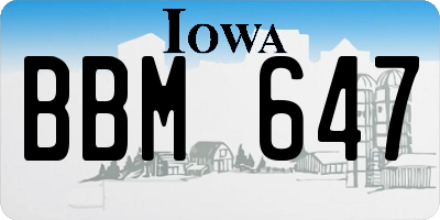 IA license plate BBM647