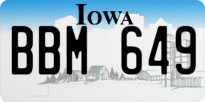 IA license plate BBM649