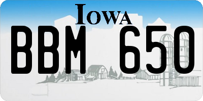 IA license plate BBM650