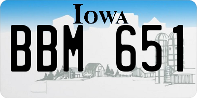 IA license plate BBM651