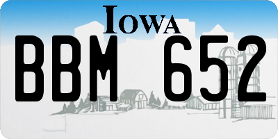 IA license plate BBM652