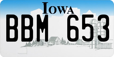 IA license plate BBM653