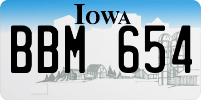 IA license plate BBM654
