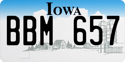 IA license plate BBM657