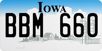 IA license plate BBM660
