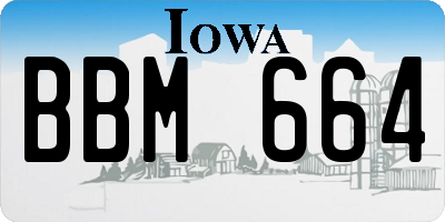 IA license plate BBM664