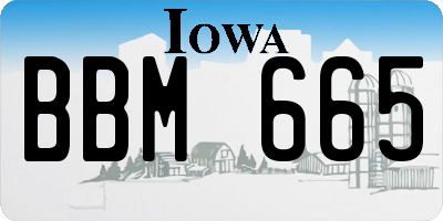 IA license plate BBM665