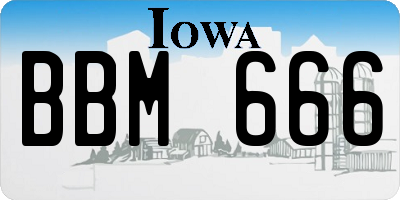 IA license plate BBM666