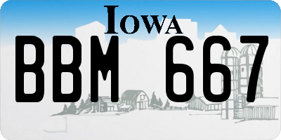 IA license plate BBM667