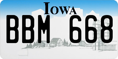 IA license plate BBM668