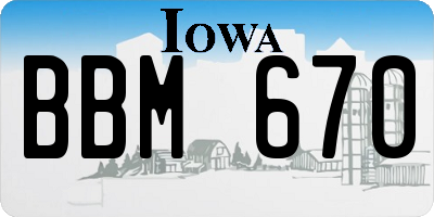IA license plate BBM670