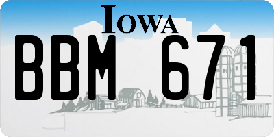 IA license plate BBM671