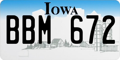 IA license plate BBM672