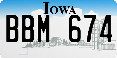 IA license plate BBM674