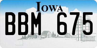 IA license plate BBM675