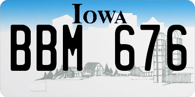 IA license plate BBM676