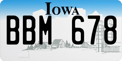 IA license plate BBM678
