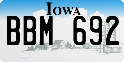 IA license plate BBM692