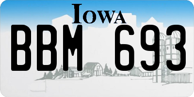 IA license plate BBM693