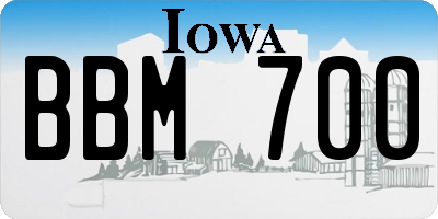 IA license plate BBM700