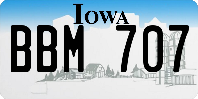 IA license plate BBM707