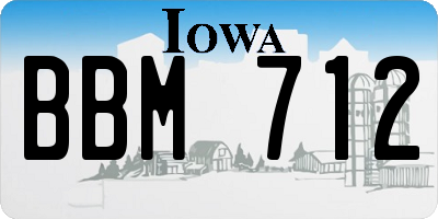 IA license plate BBM712