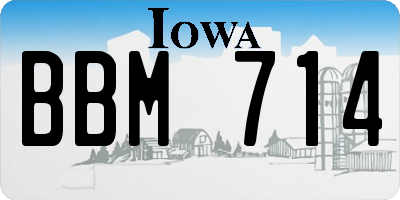 IA license plate BBM714