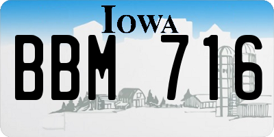 IA license plate BBM716