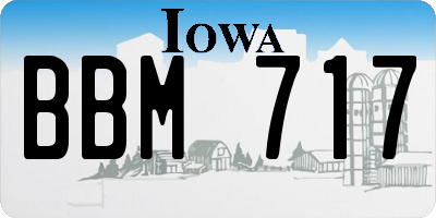 IA license plate BBM717