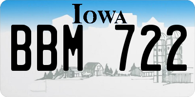 IA license plate BBM722