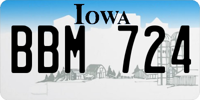 IA license plate BBM724