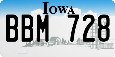 IA license plate BBM728