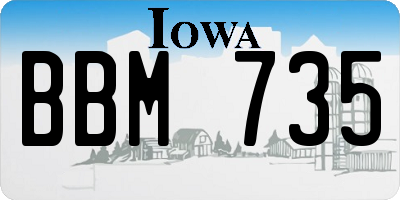 IA license plate BBM735