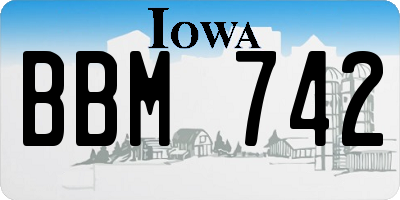 IA license plate BBM742