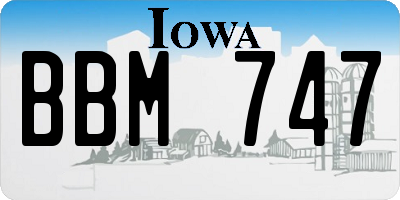 IA license plate BBM747
