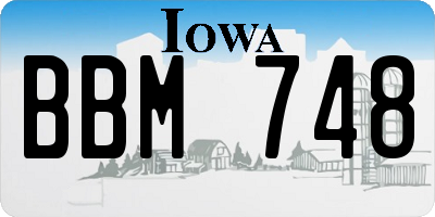 IA license plate BBM748