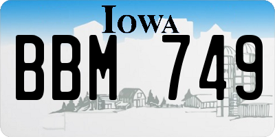 IA license plate BBM749