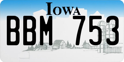 IA license plate BBM753