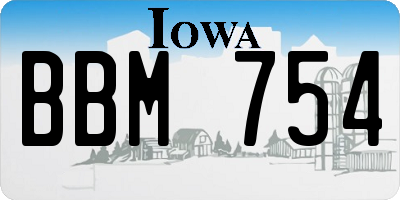 IA license plate BBM754