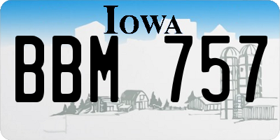 IA license plate BBM757