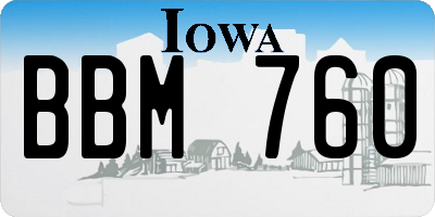 IA license plate BBM760