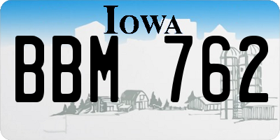 IA license plate BBM762