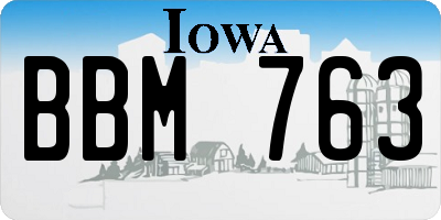 IA license plate BBM763